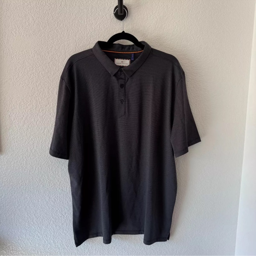 Black Polo Shirt with Short Sleeves and Relaxed Fit